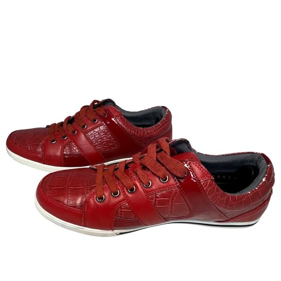 Aldo Men's Red Crocodile Pattern Casual Sneakers Size - Picture 3 of 8